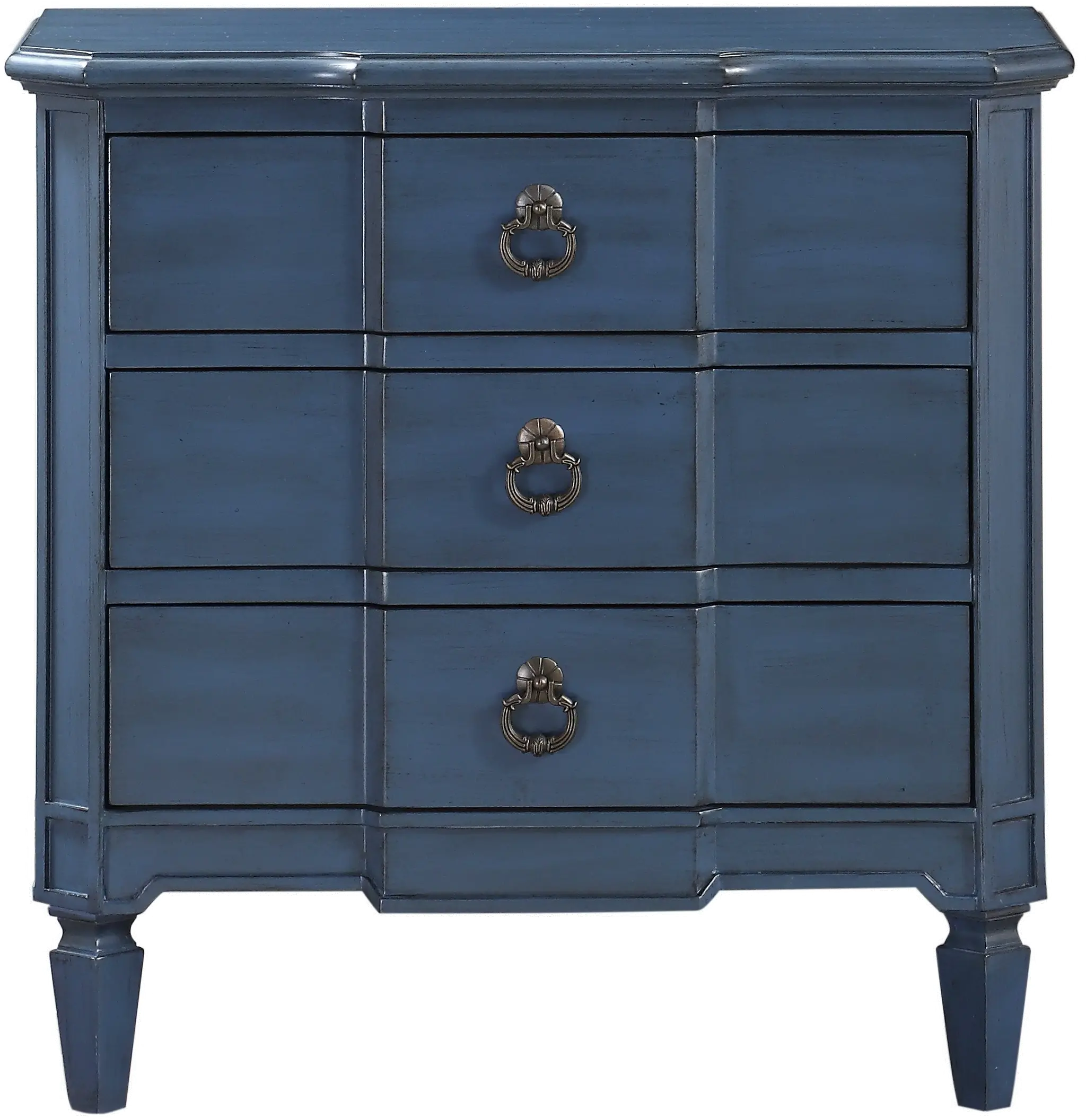 Transitional Fowler Blue Three Drawer Chest-3