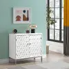 Clearance Transitional Islander White Two Door Accent Cabinet