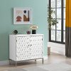Transitional Islander White Two Door Accent Cabinet