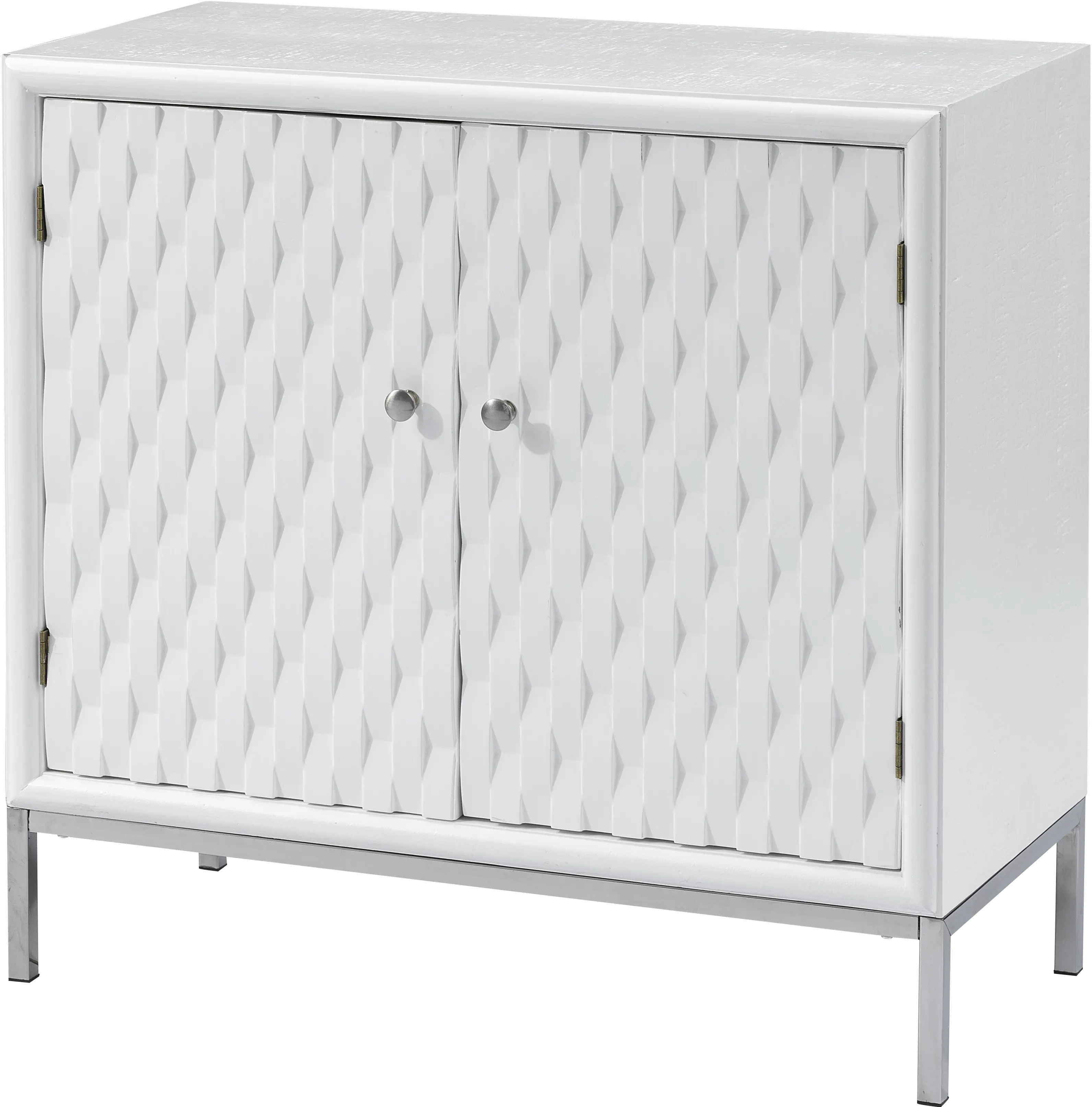 Transitional Islander White Two Door Accent Cabinet-2