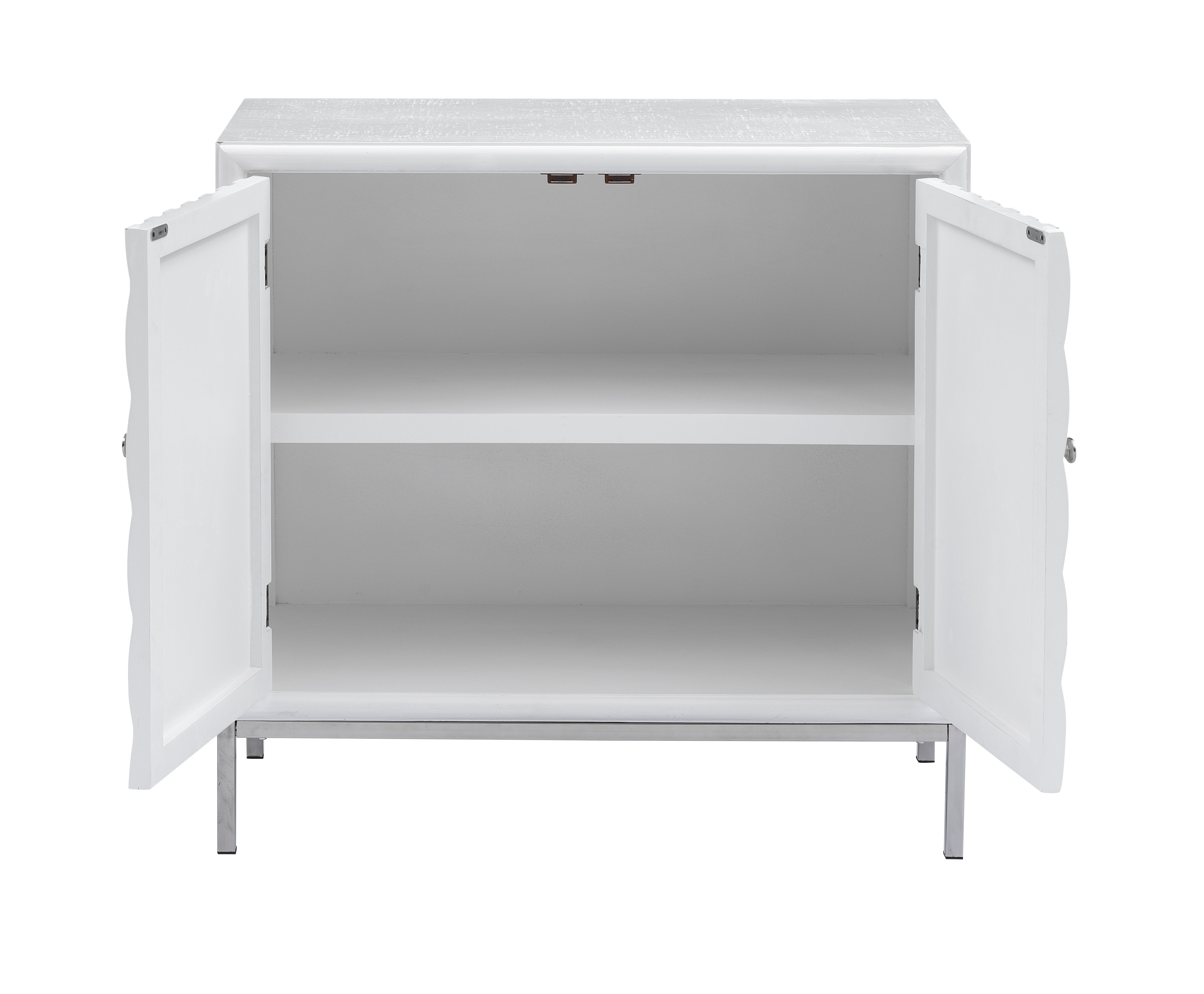 Transitional Islander White Two Door Accent Cabinet-3
