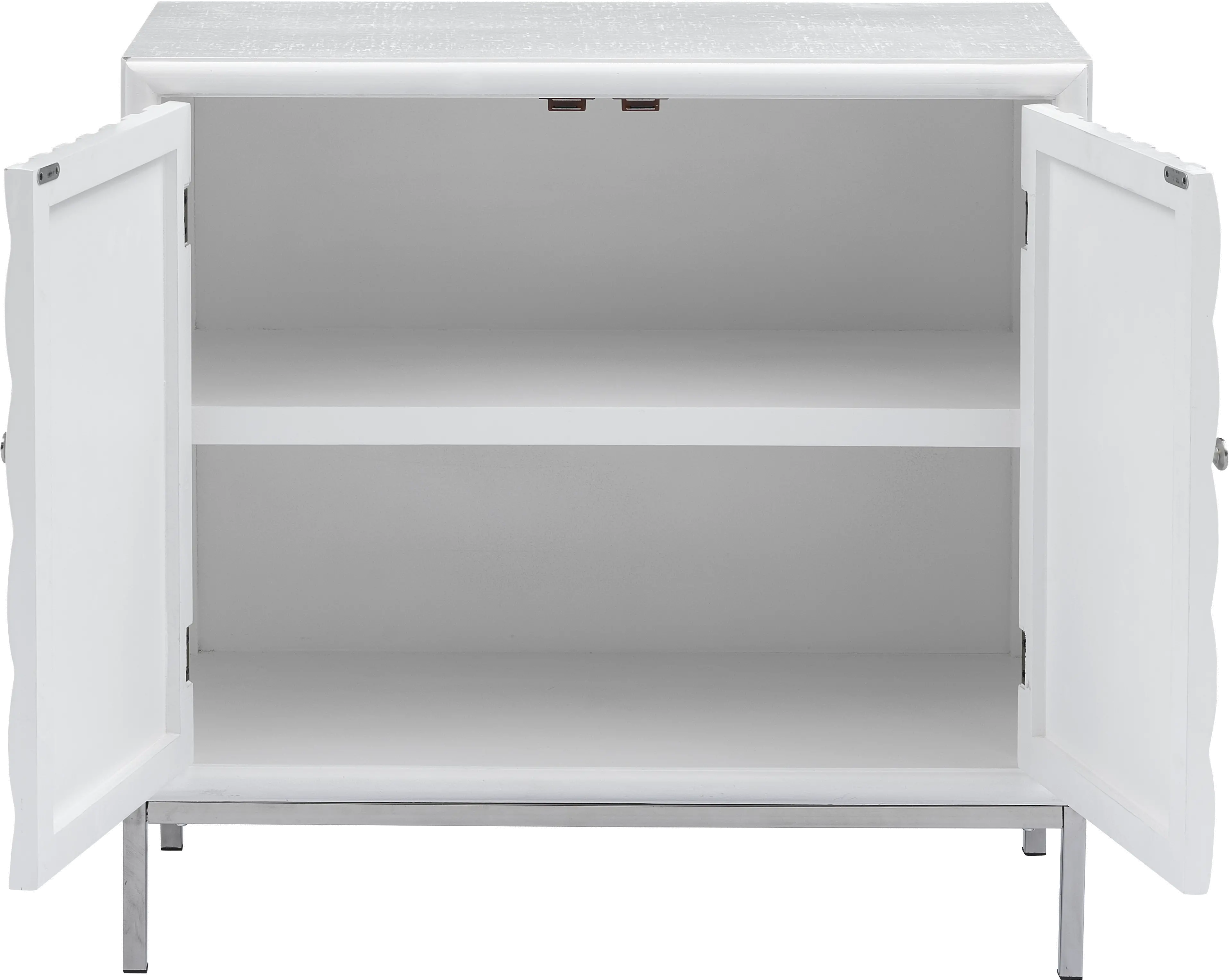 Transitional Islander White Two Door Accent Cabinet-3