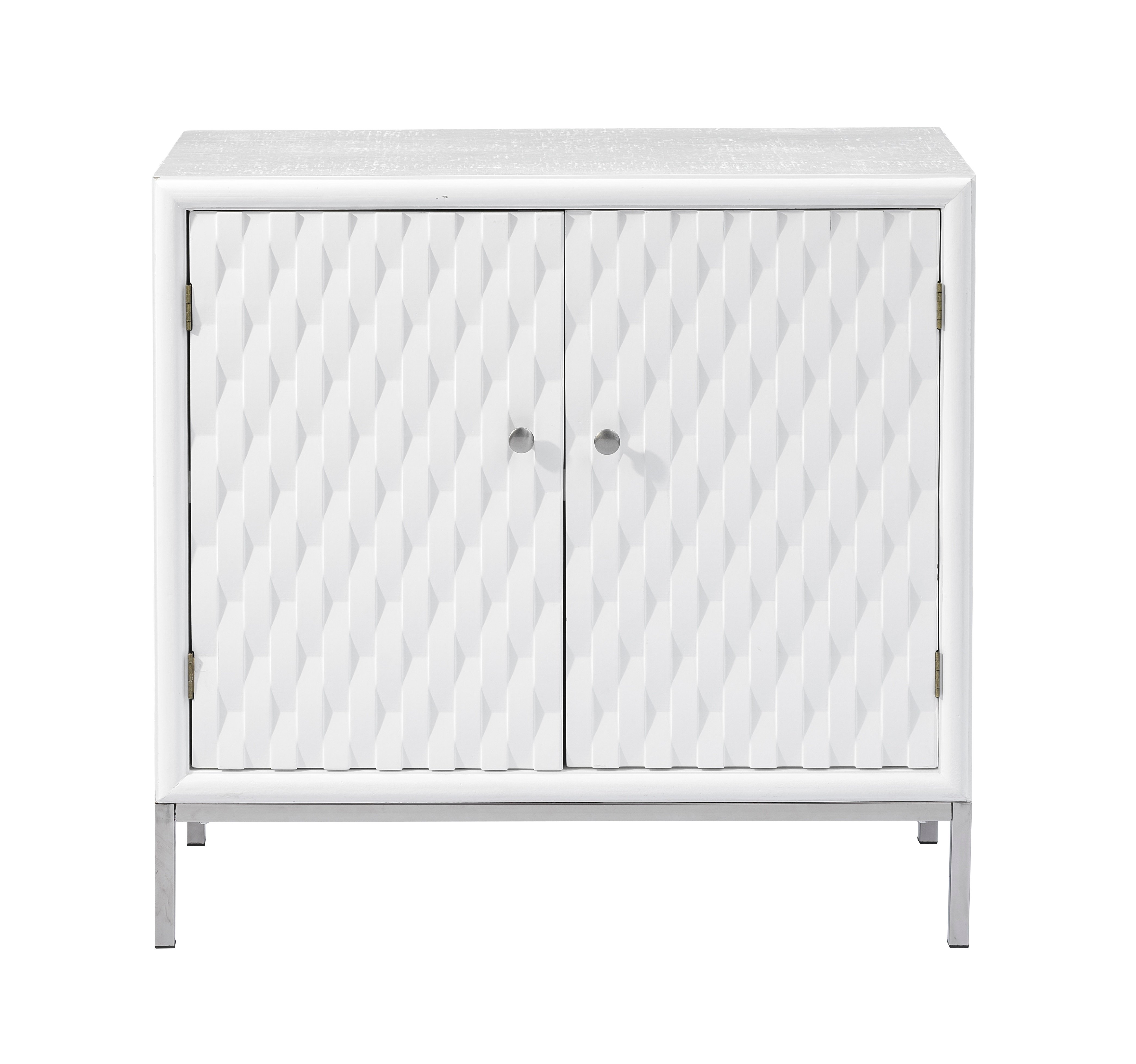 Transitional Islander White Two Door Accent Cabinet-5