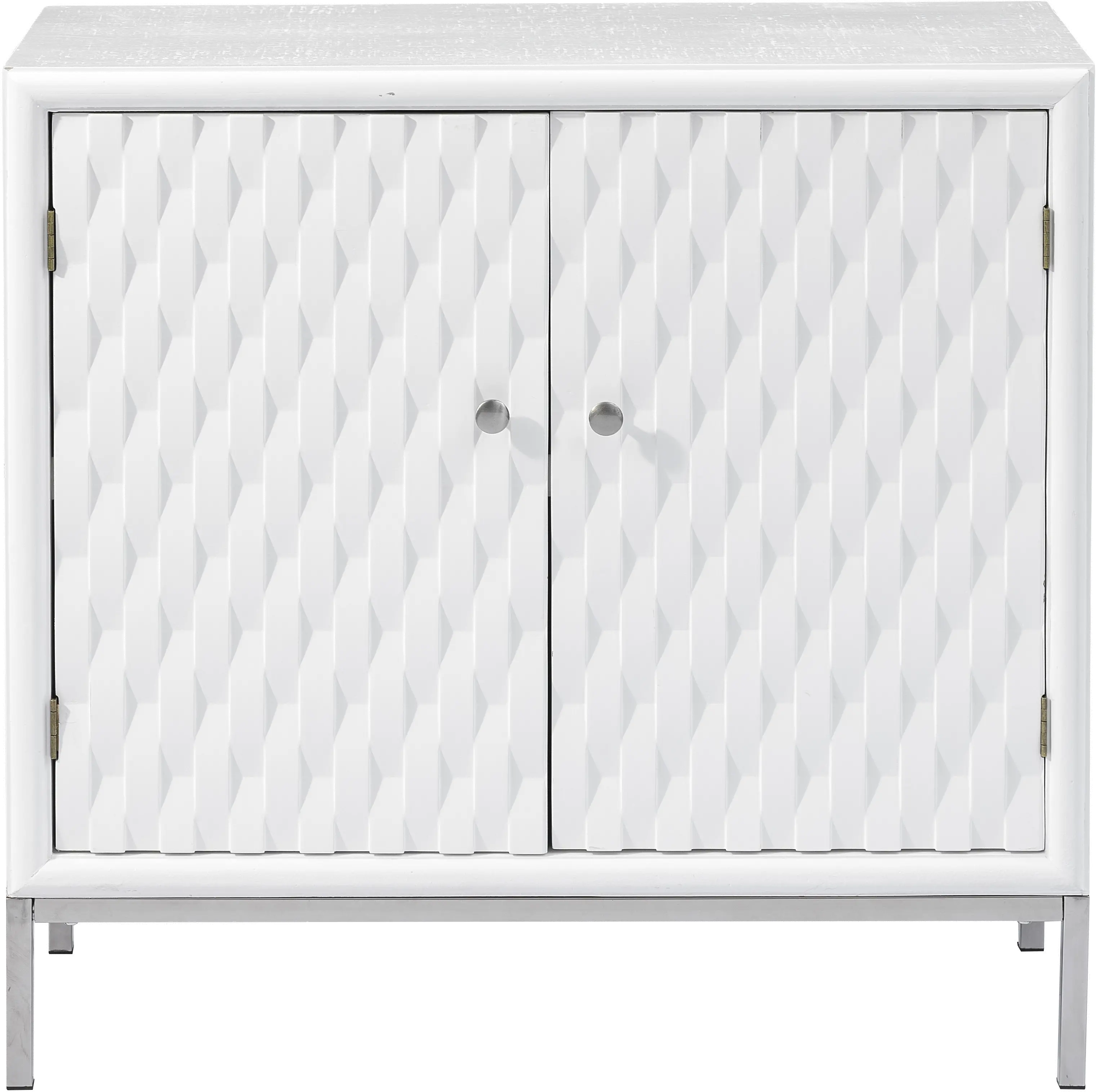 Transitional Islander White Two Door Accent Cabinet-5