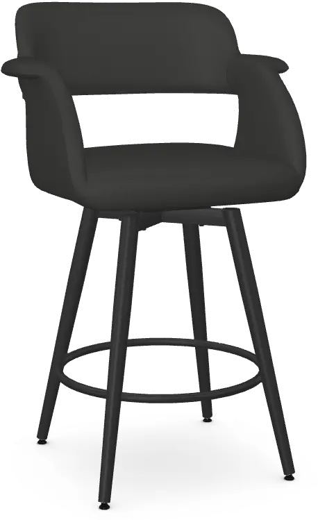 Modern Dark Gray Swivel Counter Height Stool - Sorrento-1