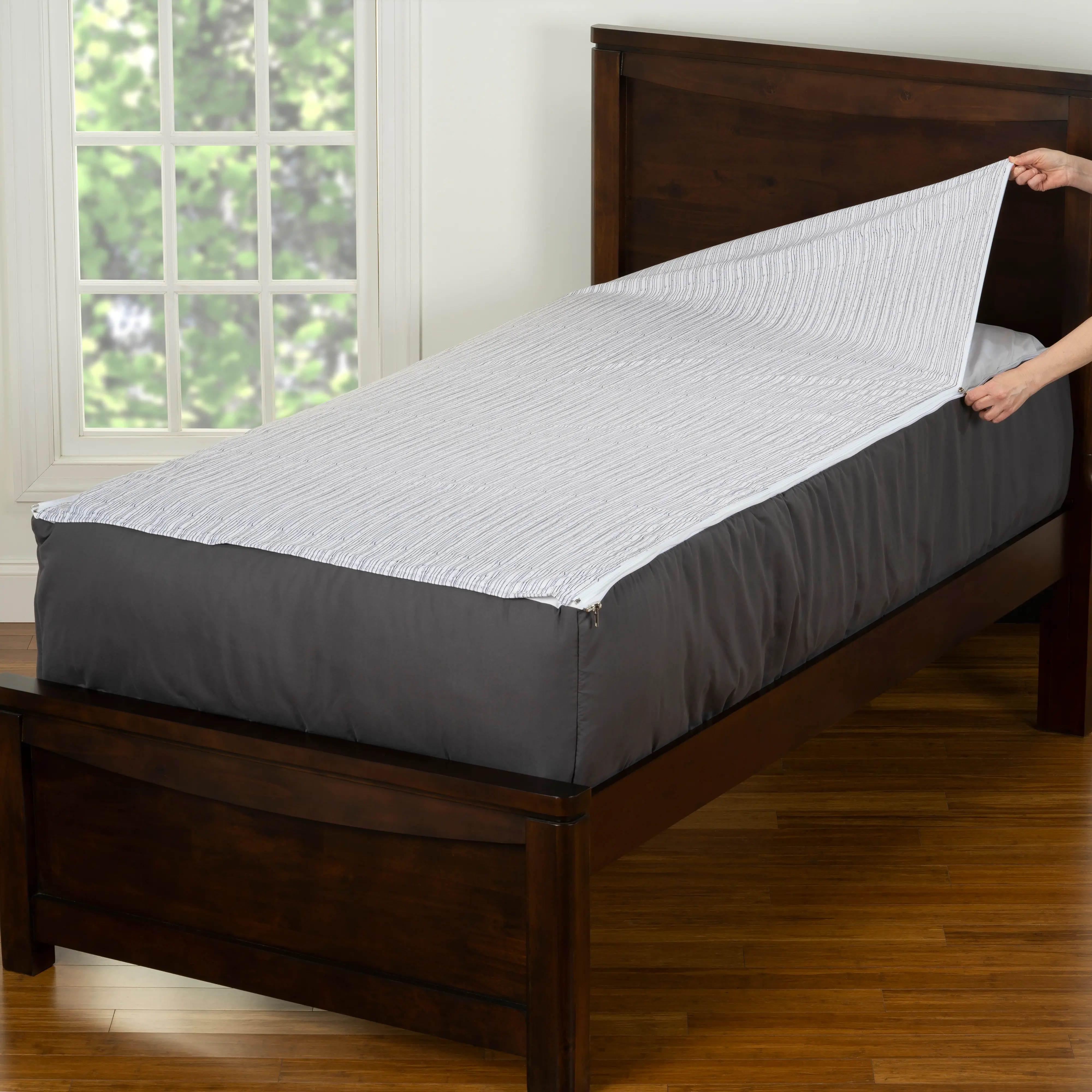 Gray, White, and Black Twin Tech On Bunkie Deluxe Bedding-2