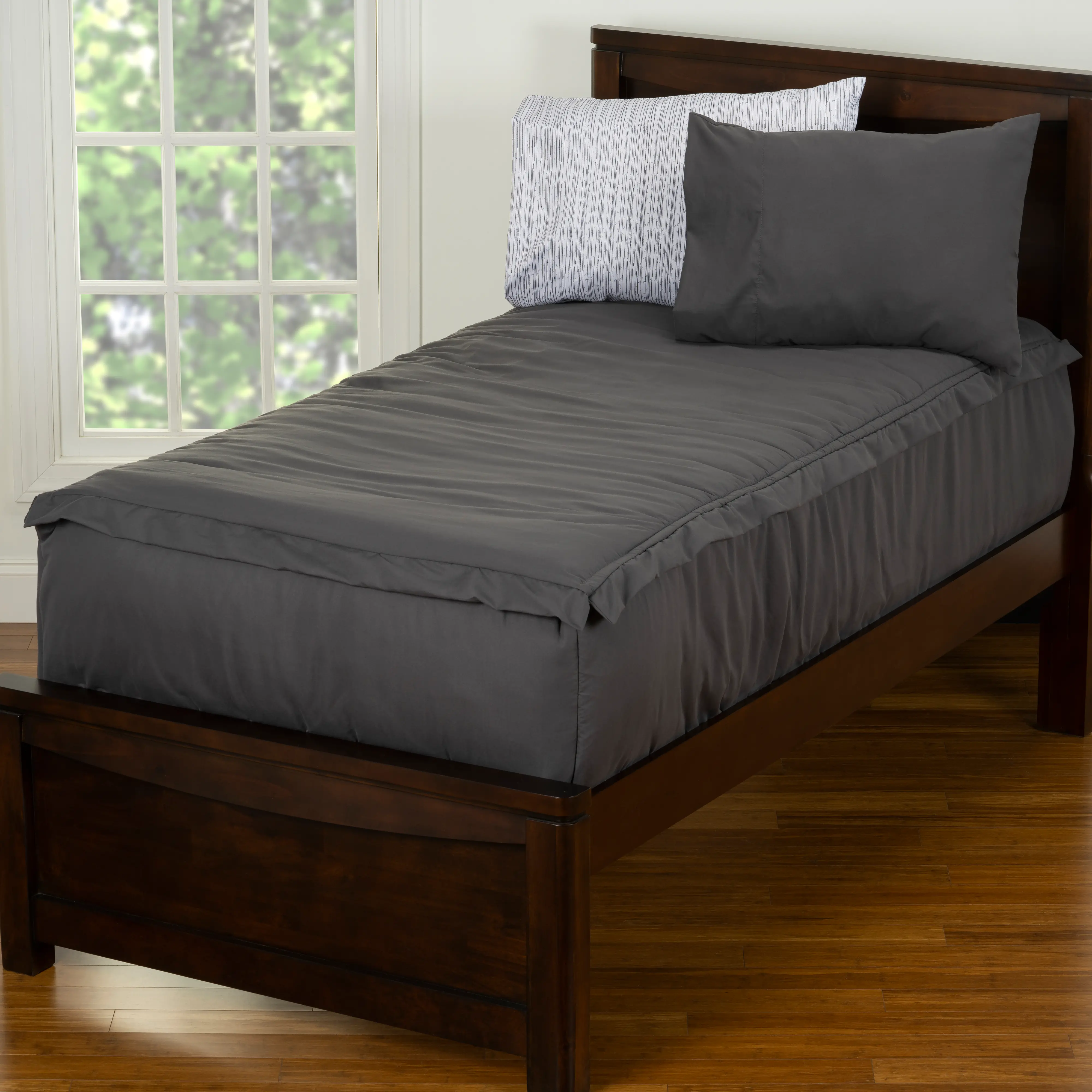 Gray, White, and Black Twin Tech On Bunkie Deluxe Bedding-5
