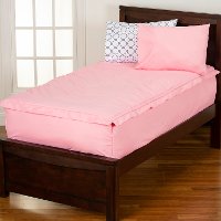 Pink and White Twin 3 Piece Tickle Me Bunkie Deluxe Bedding-1