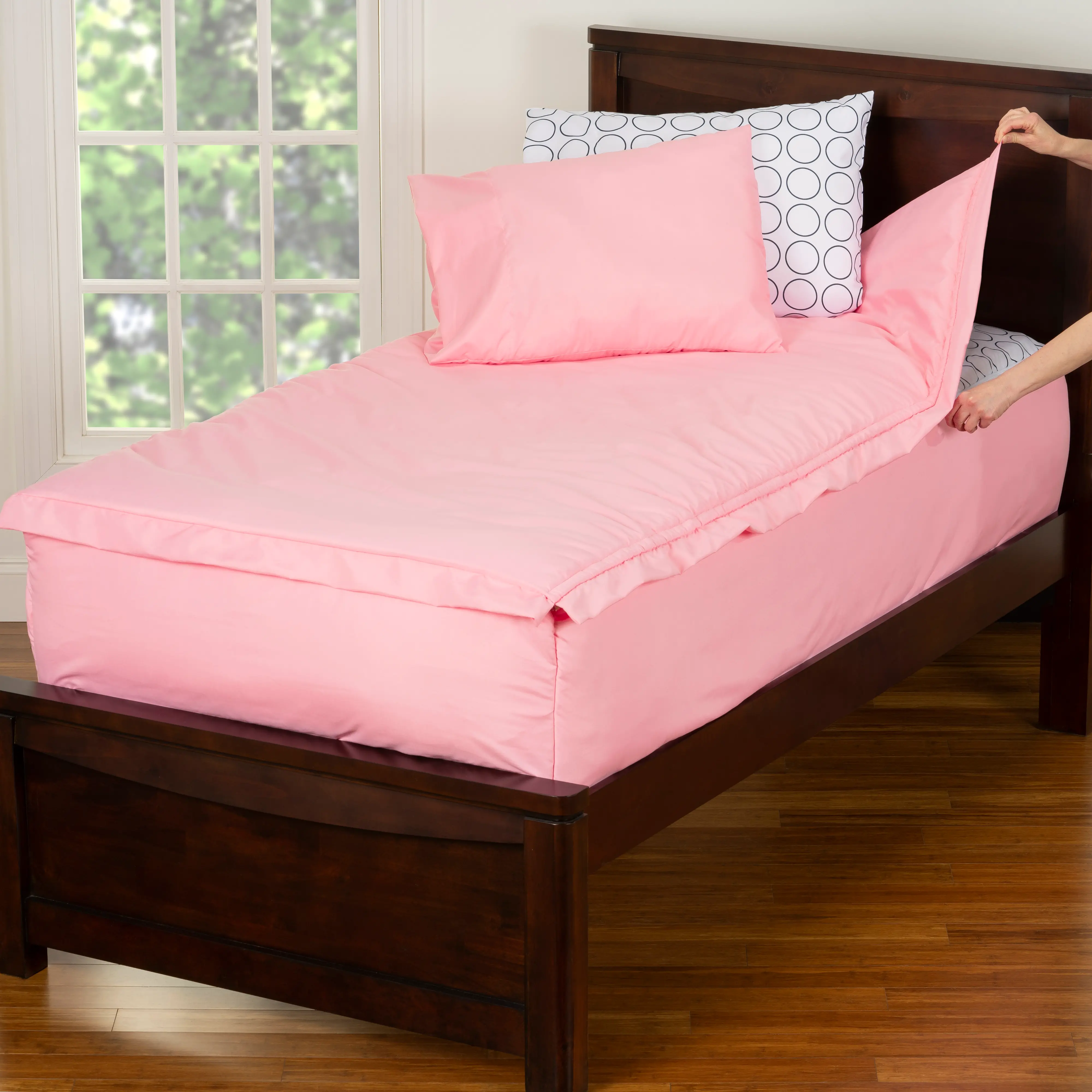 Pink and White Twin 3 Piece Tickle Me Bunkie Deluxe Bedding-3