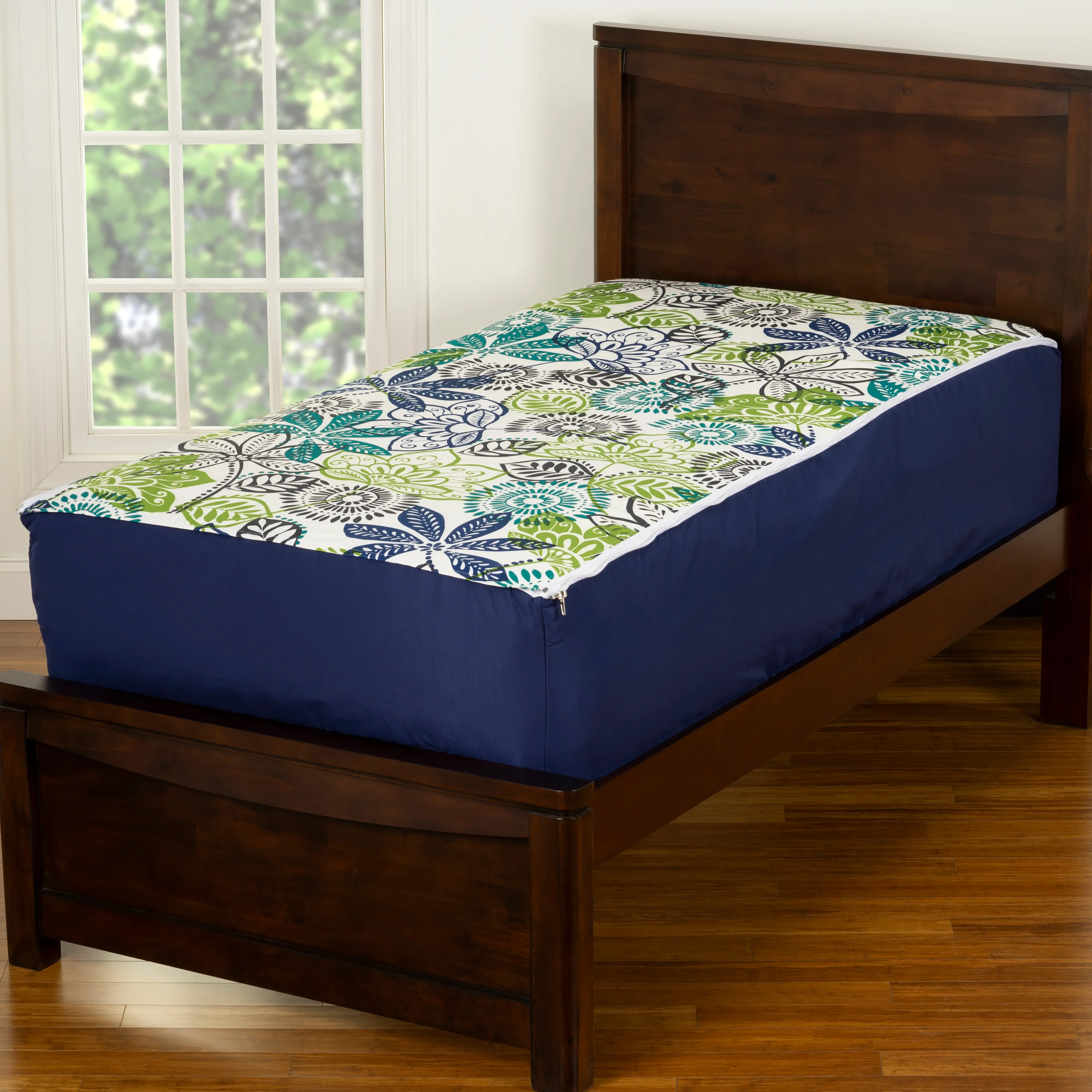 Navy Blue Twin 3 Piece Midnight Oasis Bunkie Deluxe Bedding-3