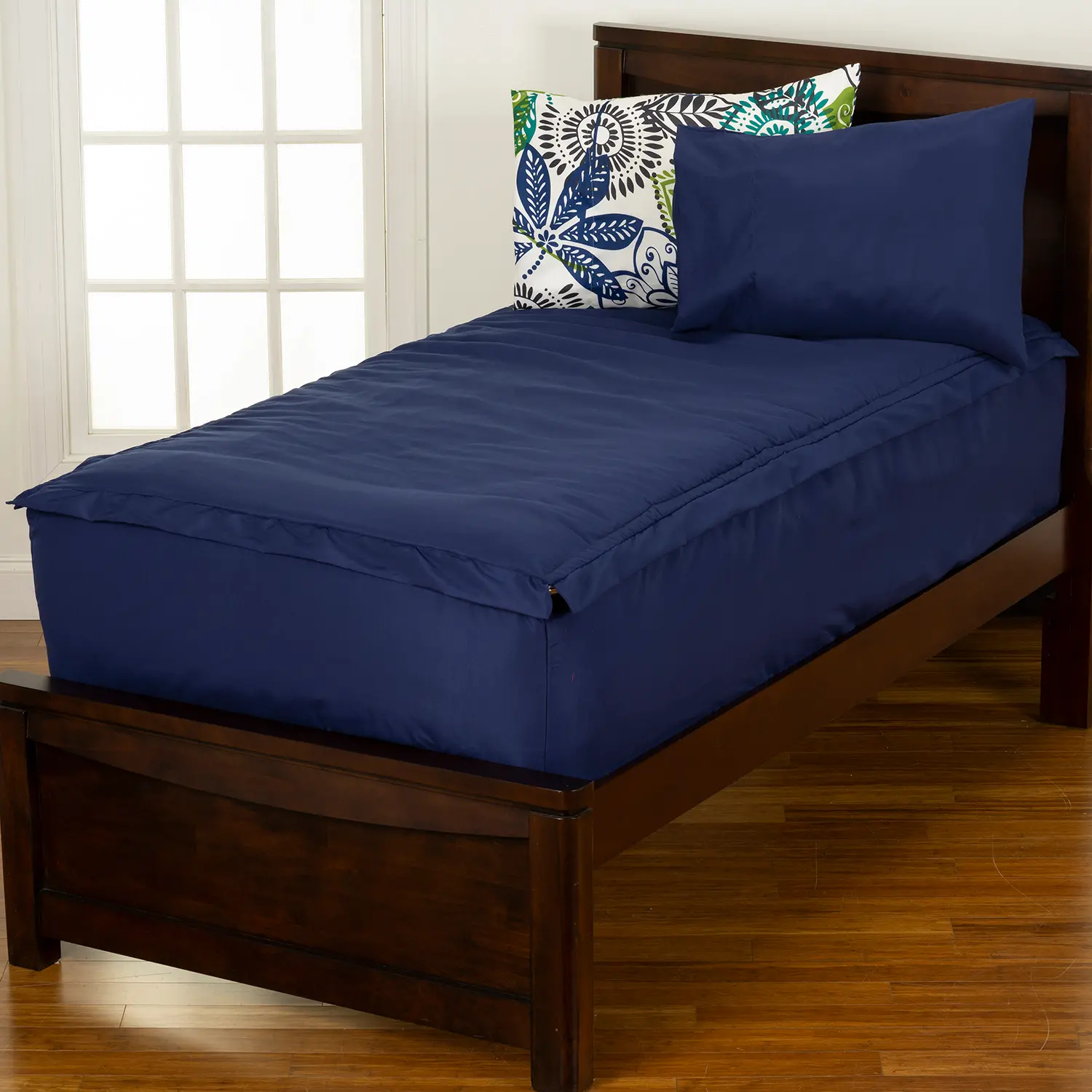 Navy Blue Twin 3 Piece Midnight Oasis Bunkie Deluxe Bedding-4