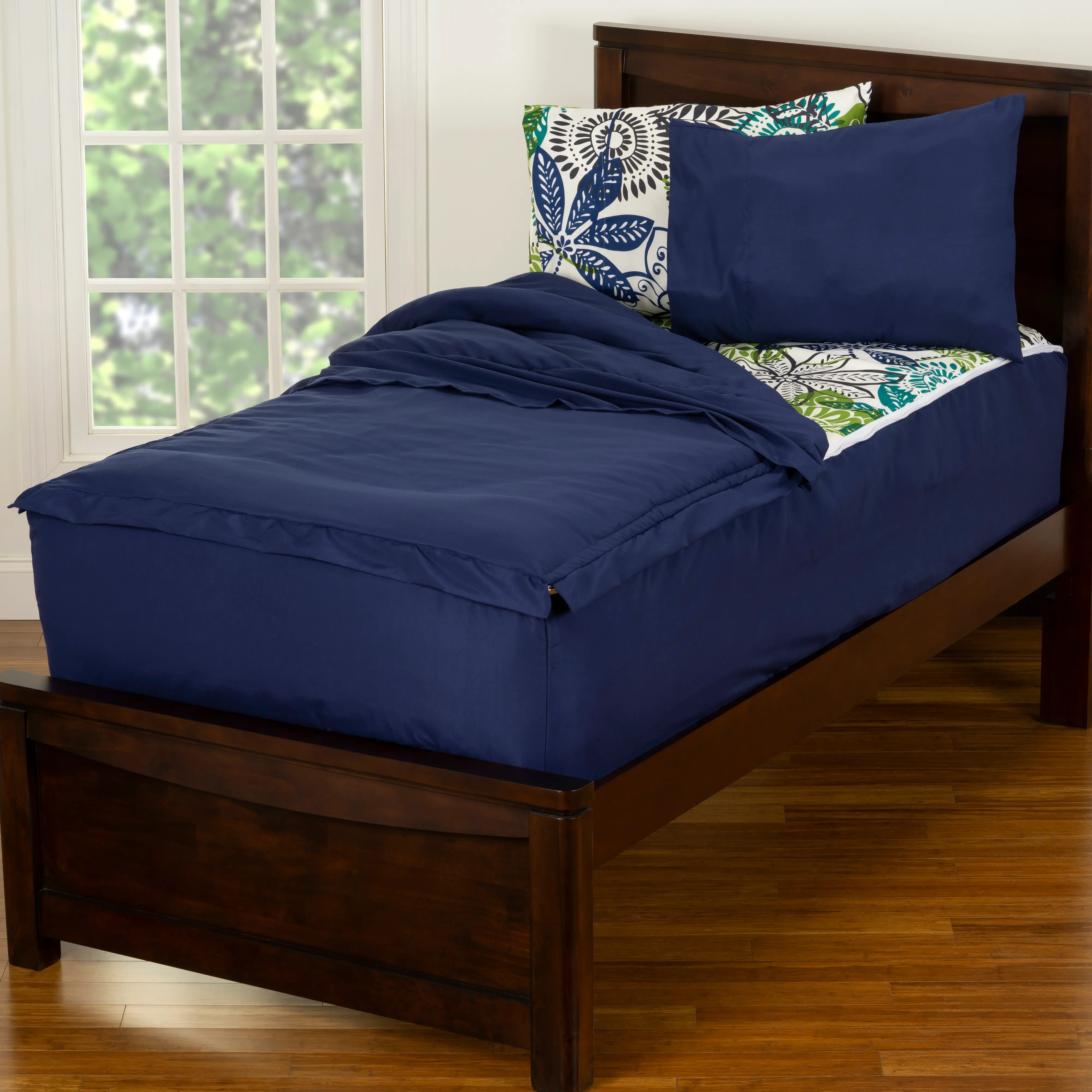 Navy Blue Twin 3 Piece Midnight Oasis Bunkie Deluxe Bedding-5