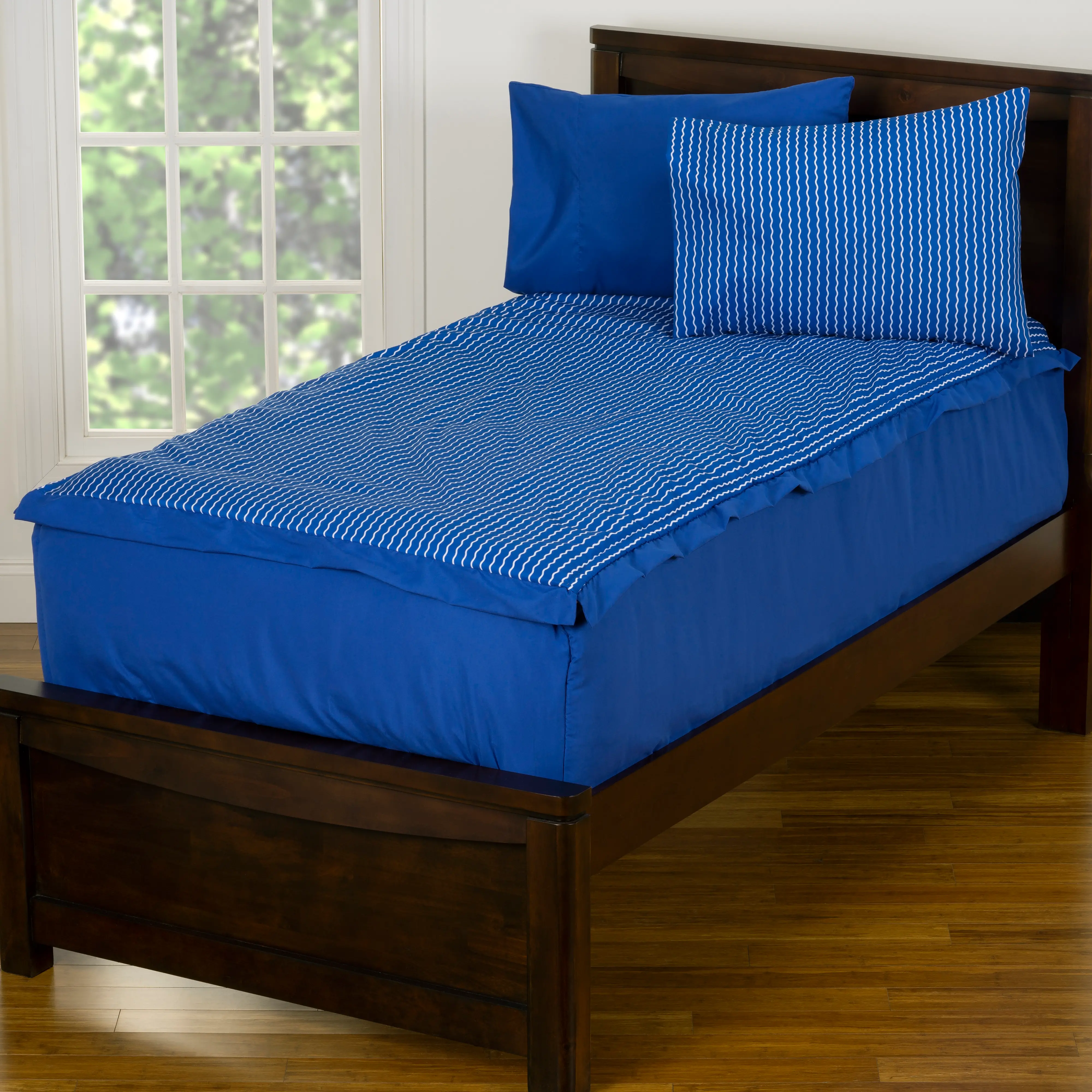 Blue, White and Gray Twin Waverunner Bunkie Deluxe Bedding-1
