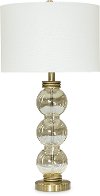 29 Inch Bubble Glass Table Lamp with Antique Brass Details