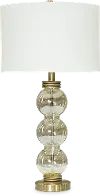 29 Inch Bubble Glass Table Lamp with Antique Brass Details