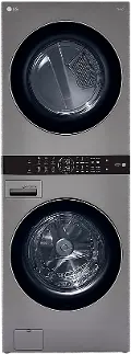 WKE100HVA Single Unit Front Load LG WashTower with Center Control™ 4.5 cu. ft. Washer and 7.4 cu. ft. Electric Dryer - Graphite Steel