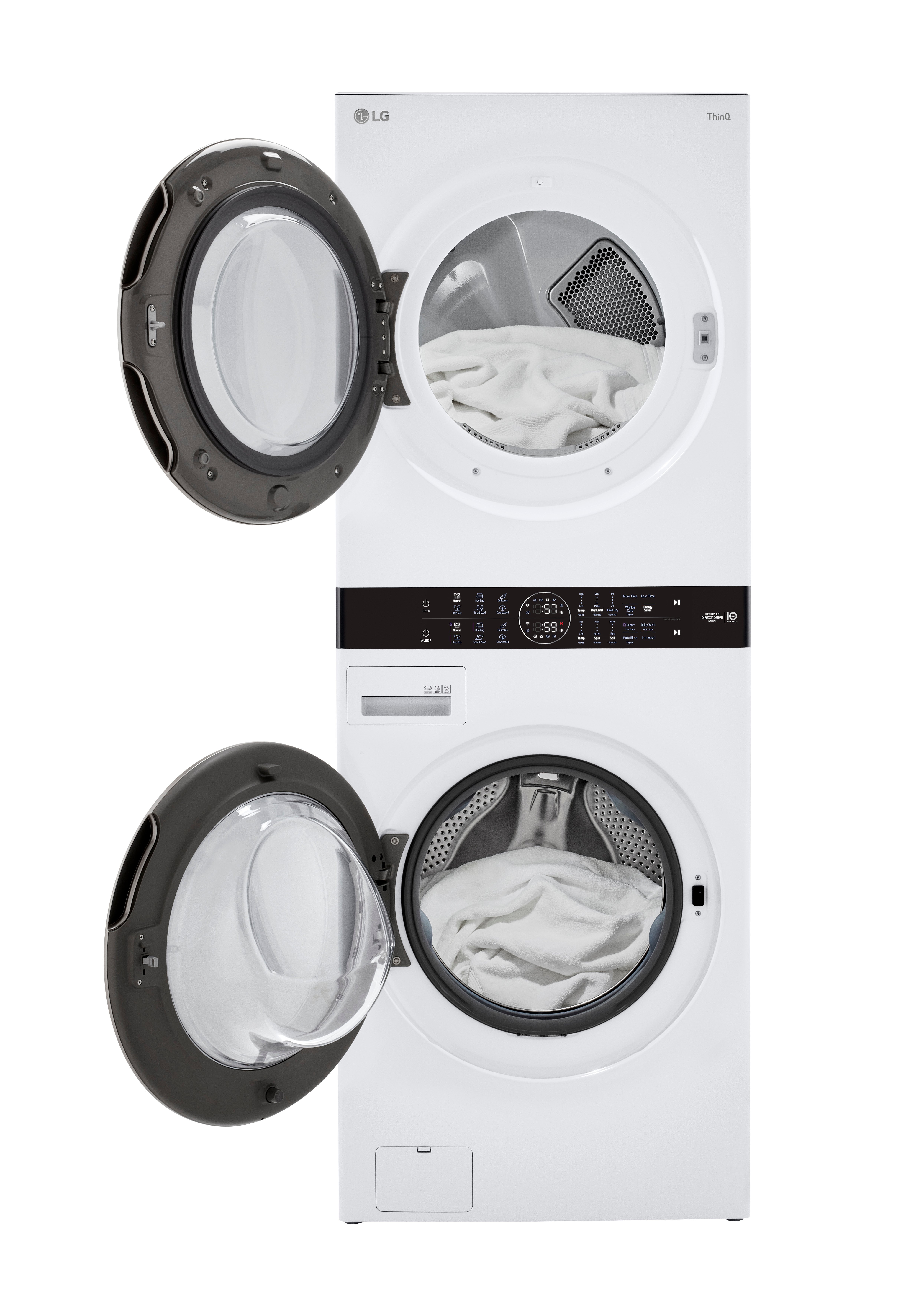 WKG101HWA Single Unit Front Load LG WashTower with Center Control™ 4.5 cu. ft. Washer and 7.4 cu. ft. Gas Dryer - White-2