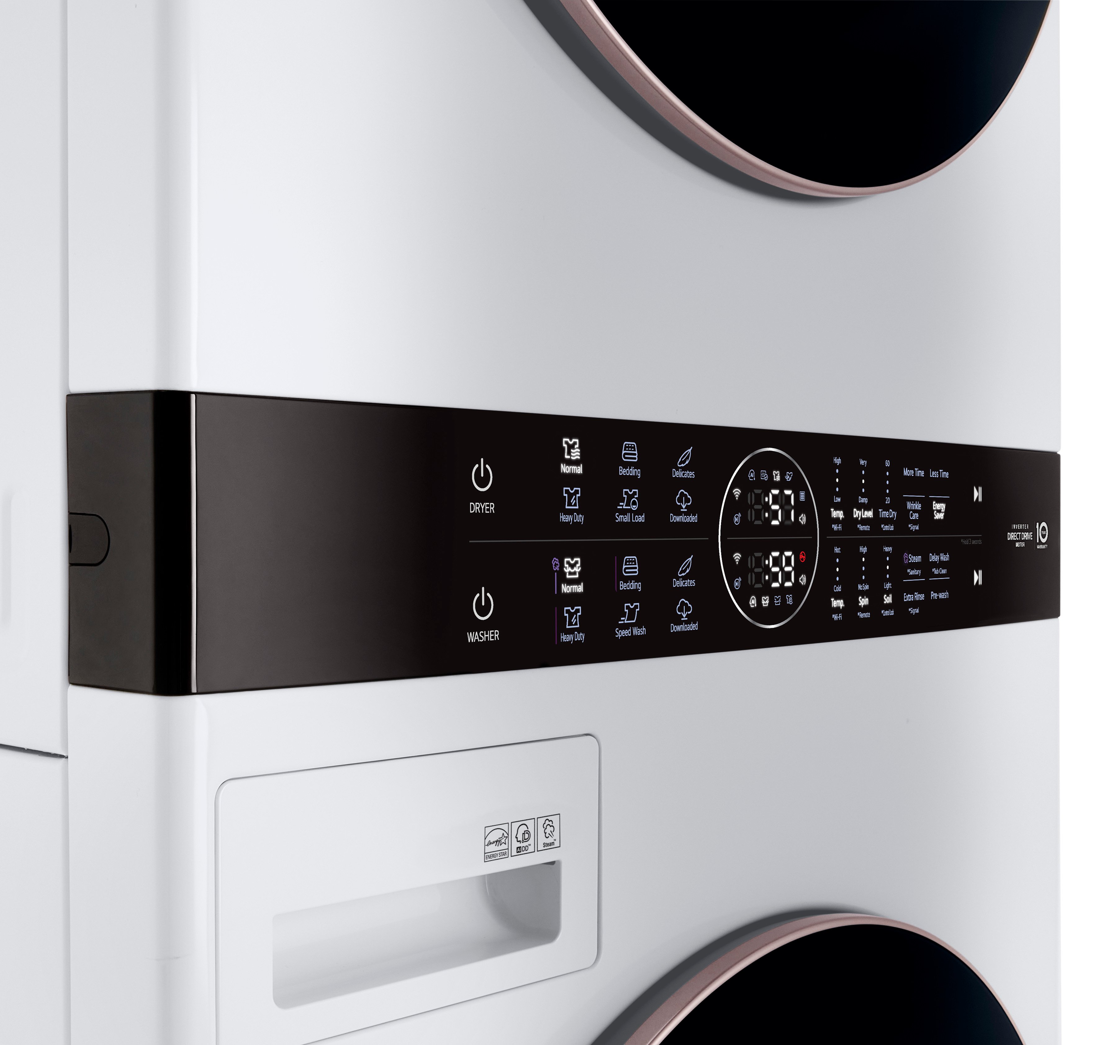 WKG101HWA Single Unit Front Load LG WashTower with Center Control™ 4.5 cu. ft. Washer and 7.4 cu. ft. Gas Dryer - White-5