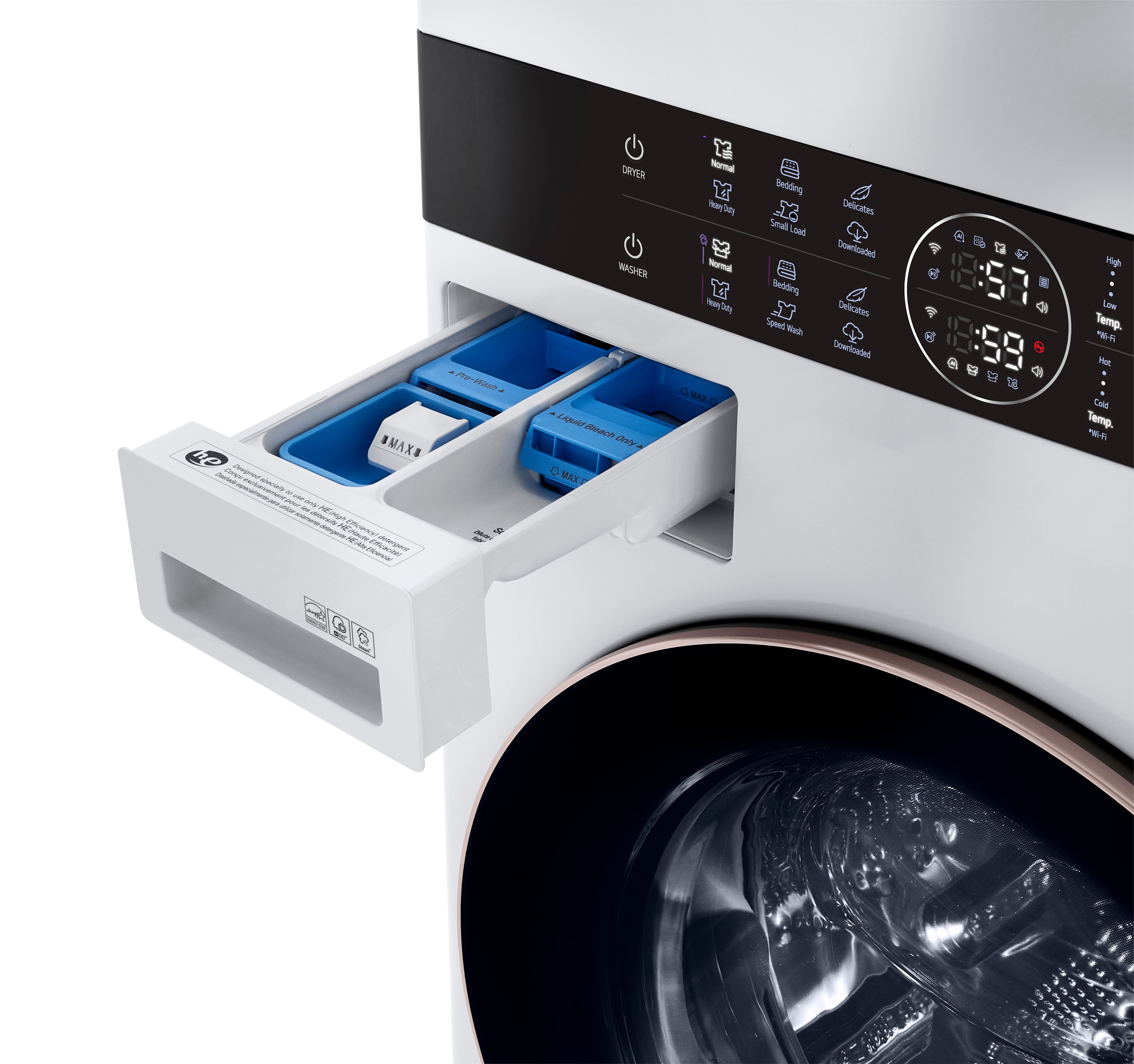 WKG101HWA Single Unit Front Load LG WashTower with Center Control™ 4.5 cu. ft. Washer and 7.4 cu. ft. Gas Dryer - White-7
