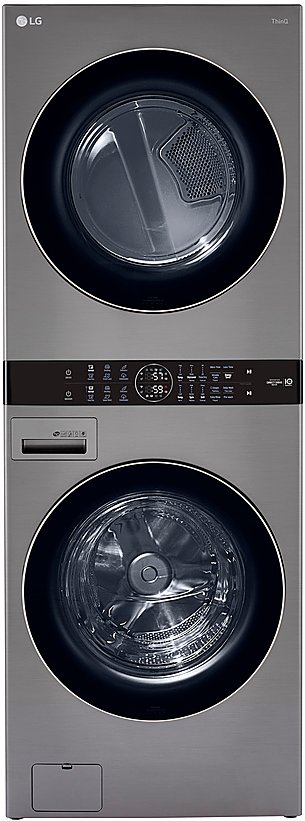 WKG101HVA LG WashTower with Center Control - Gas, Graphite Steel-1