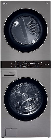 WKG101HVA LG WashTower with Center Control - Gas, Graphite Steel