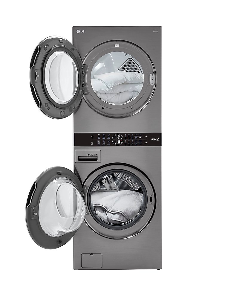 WKG101HVA LG WashTower with Center Control - Gas, Graphite Steel-4