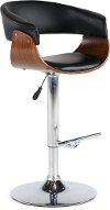 Contemporary Black and Walnut Adjustable Bar Stool - Paris