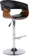 Paris Black and Walnut Adjustable Bar Stool