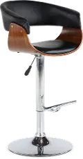 LCPASWBABL Paris Black and Walnut Adjustable Bar Stool