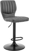 Contemporary Gray Adjustable Swivel Bar Stool - Bardot