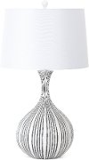 29 Inch White and Gray Polyresin Table Lamp