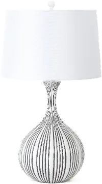 29 Inch White and Gray Polyresin Table Lamp