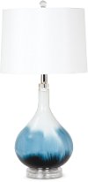 28 Inch White and Blue Glass Table Lamp