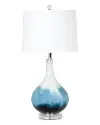 28 Inch White and Blue Glass Table Lamp