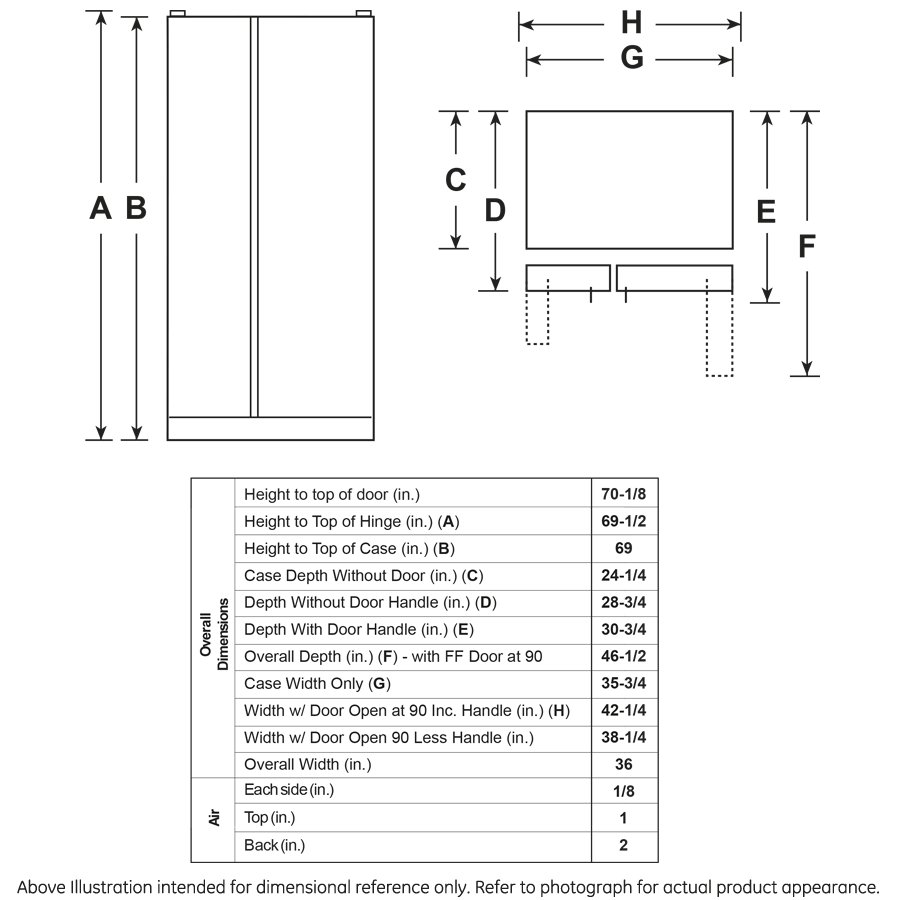 PZS22MYKFS GE Profile 21.9 cu ft Side by Side Refrigerator - 36 W Stainless Steel-13