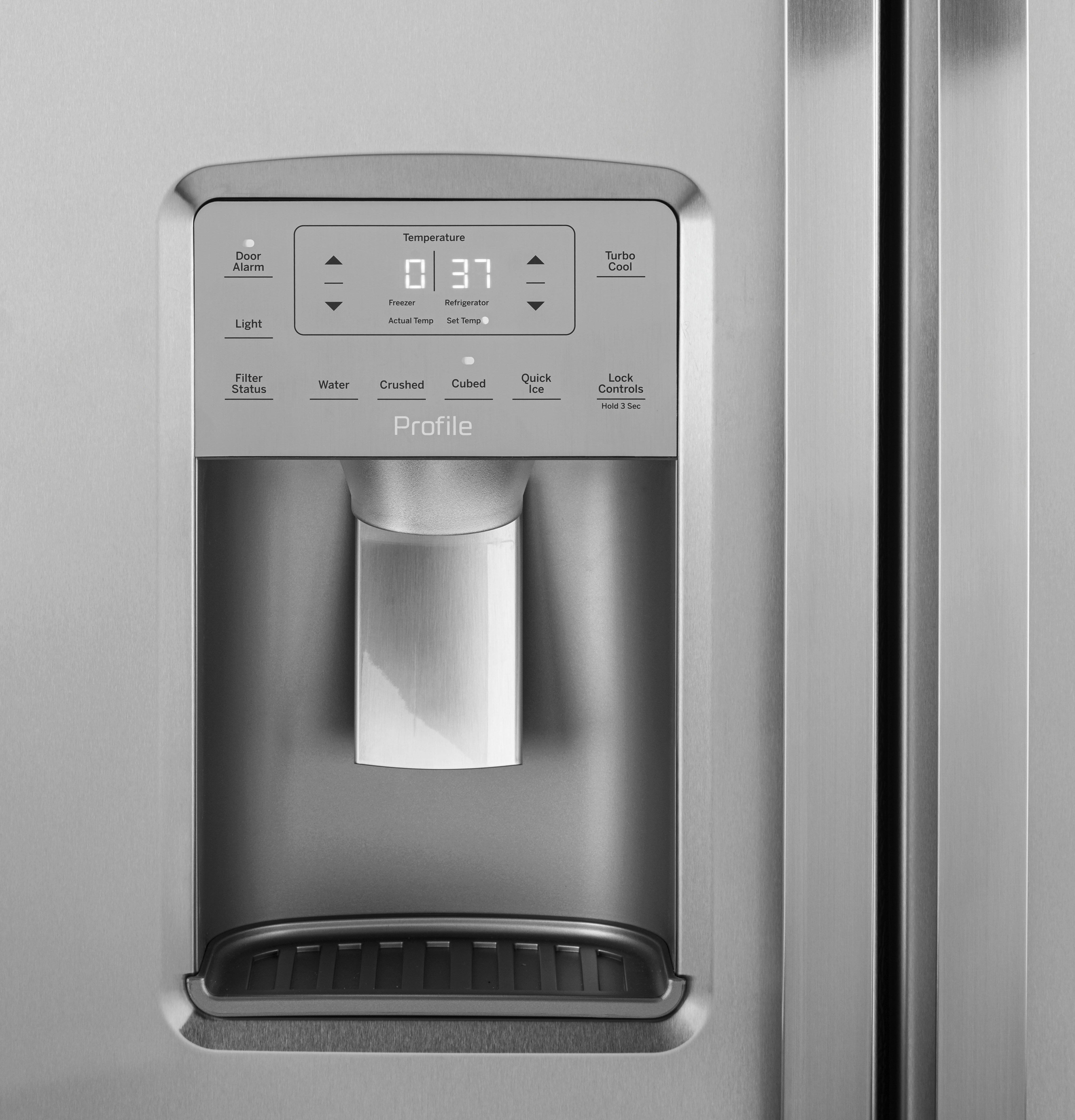 PZS22MYKFS GE Profile 21.9 cu ft Side by Side Refrigerator - 36 W Stainless Steel-4