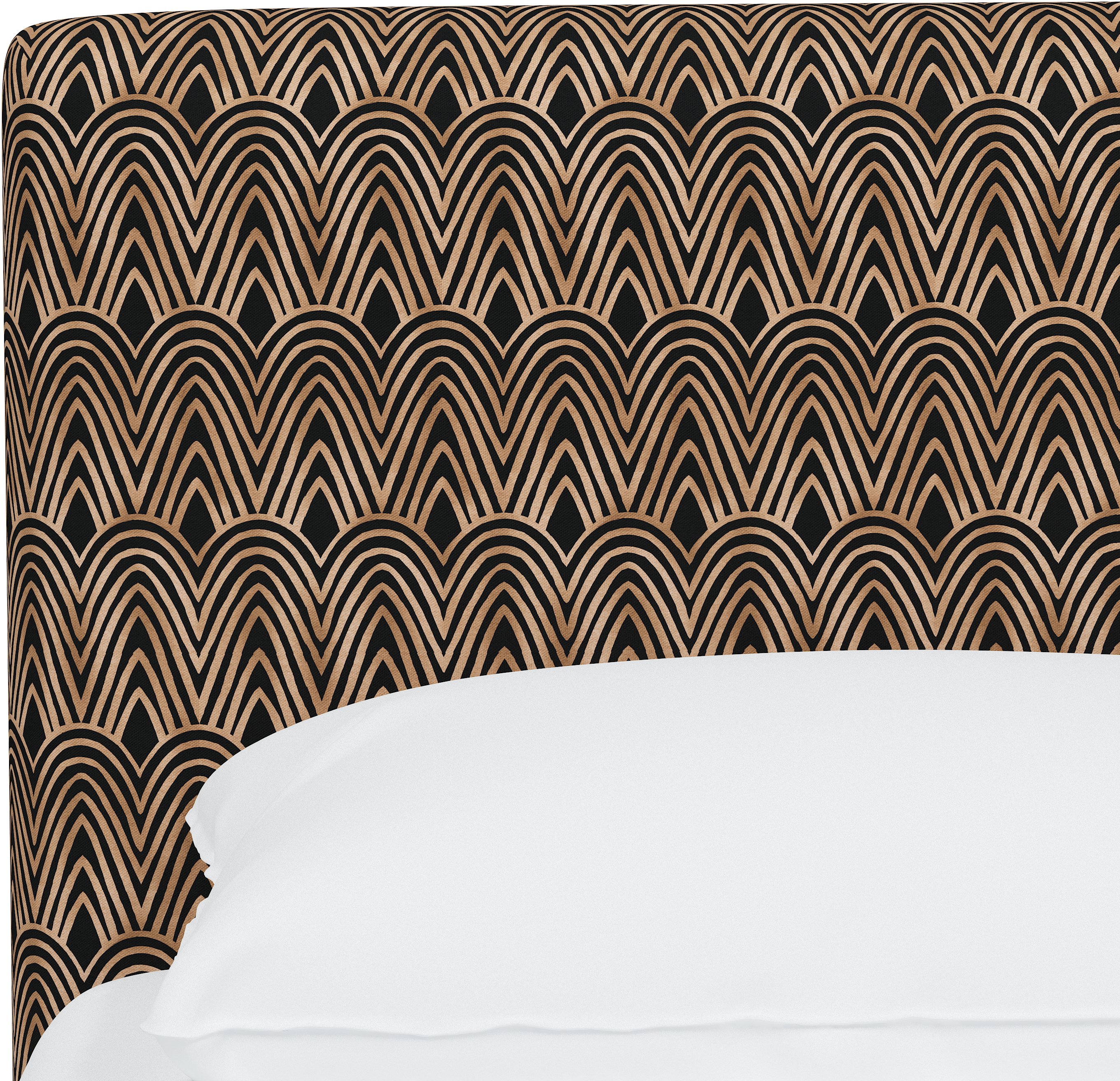 750PBDSCPSKBLCOGA Twin Scallop Black And Gold Platform Bed-4