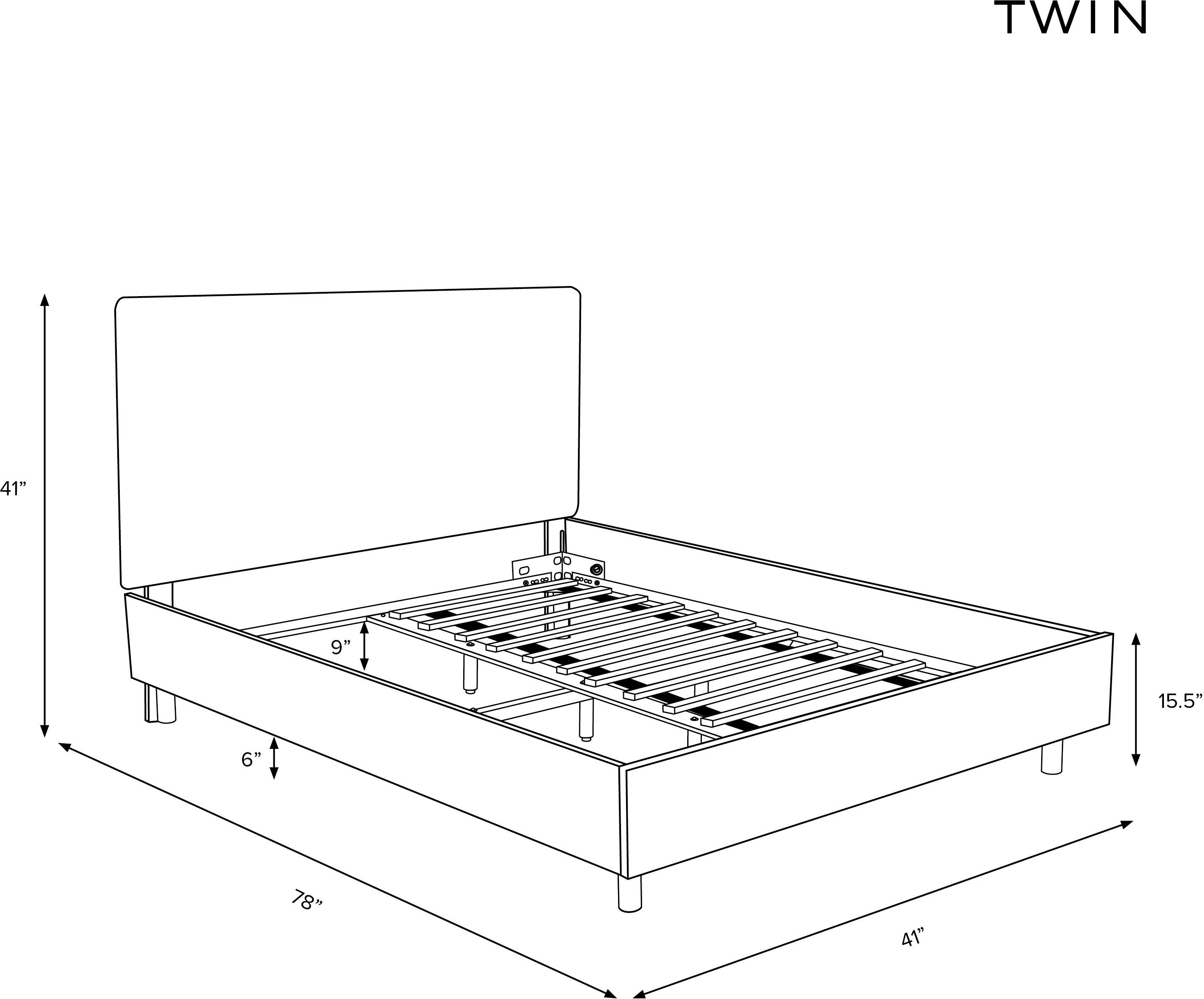 750PBDSCPSKBLCOGA Twin Scallop Black And Gold Platform Bed-6
