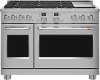 C2Y486P2TS1 Cafe Commercial Style Dual Fuel Double Oven Smart Range - 48 Inch Stainless Steel