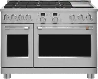 C2Y486P2TS1 Cafe Commercial Style Dual Fuel Double Oven Smart Range - 48 Inch Stainless Steel