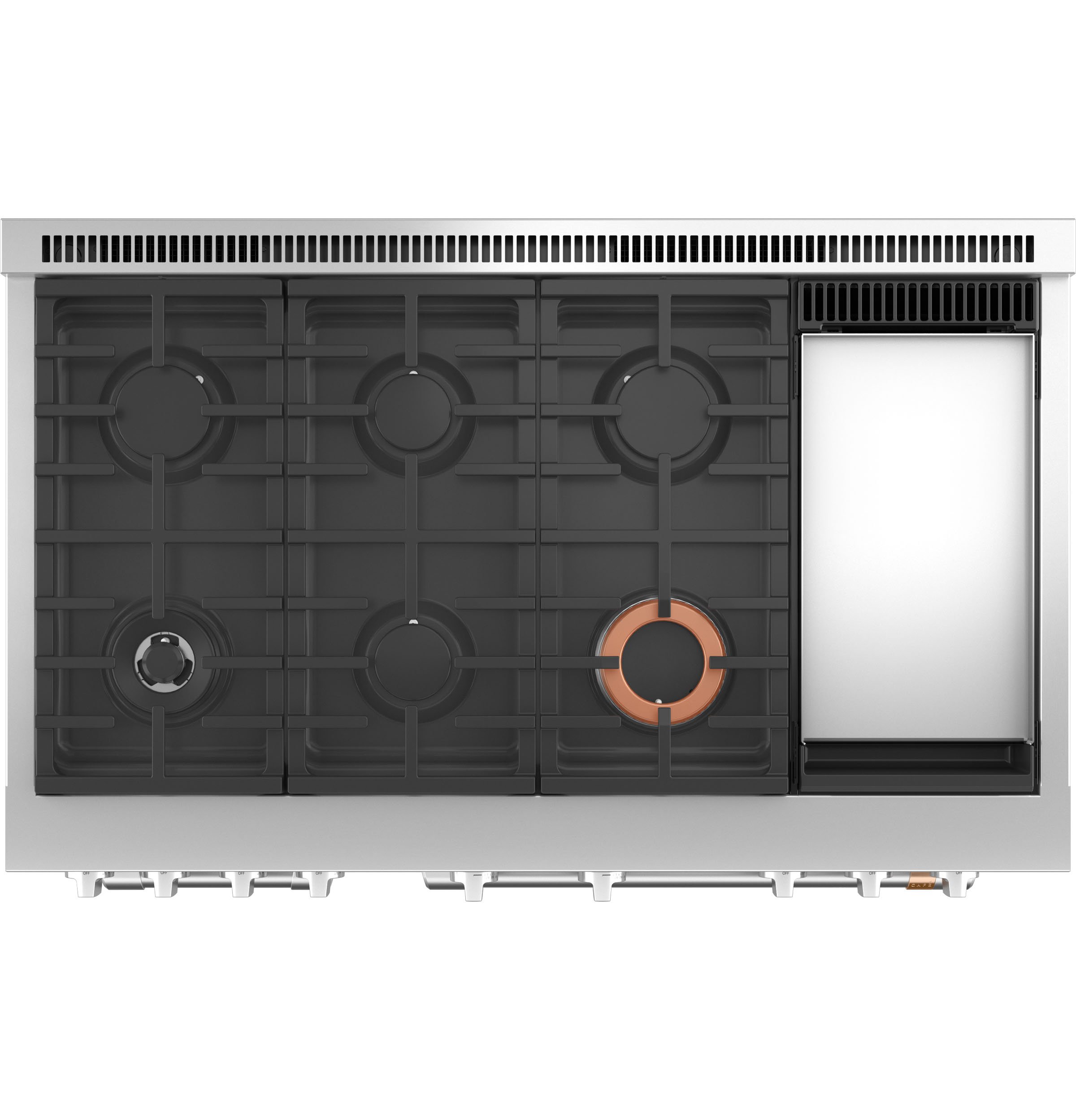 C2Y486P2TS1 Cafe Commercial Style Dual Fuel Double Oven Smart Range - 48 Inch Stainless Steel-3