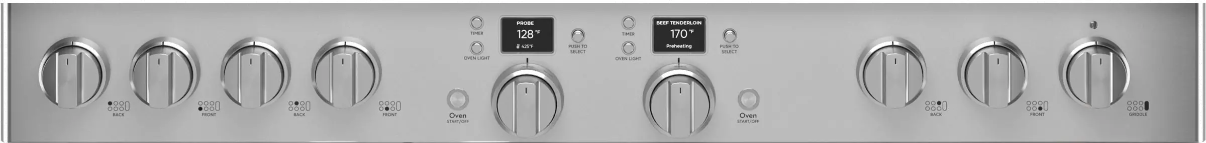 C2Y486P2TS1 Cafe Commercial Style Dual Fuel Double Oven Smart Range - 48 Inch Stainless Steel-4