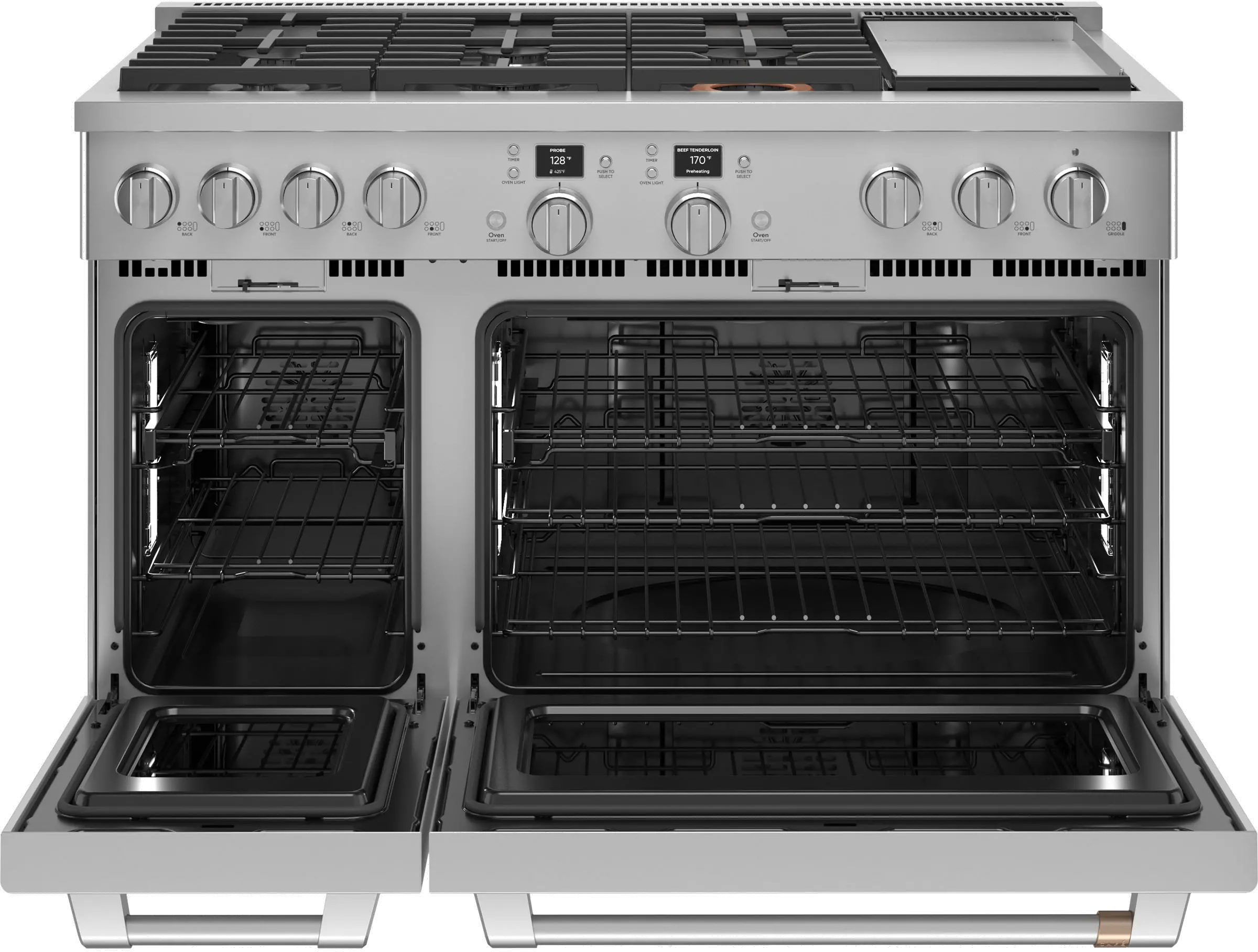 C2Y486P2TS1 Cafe Commercial Style Dual Fuel Double Oven Smart Range - 48 Inch Stainless Steel-5