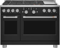 C2Y486P3TD1 Cafe Commercial Style Dual Fuel Double Oven Smart Range - 48 Inch Matte Black
