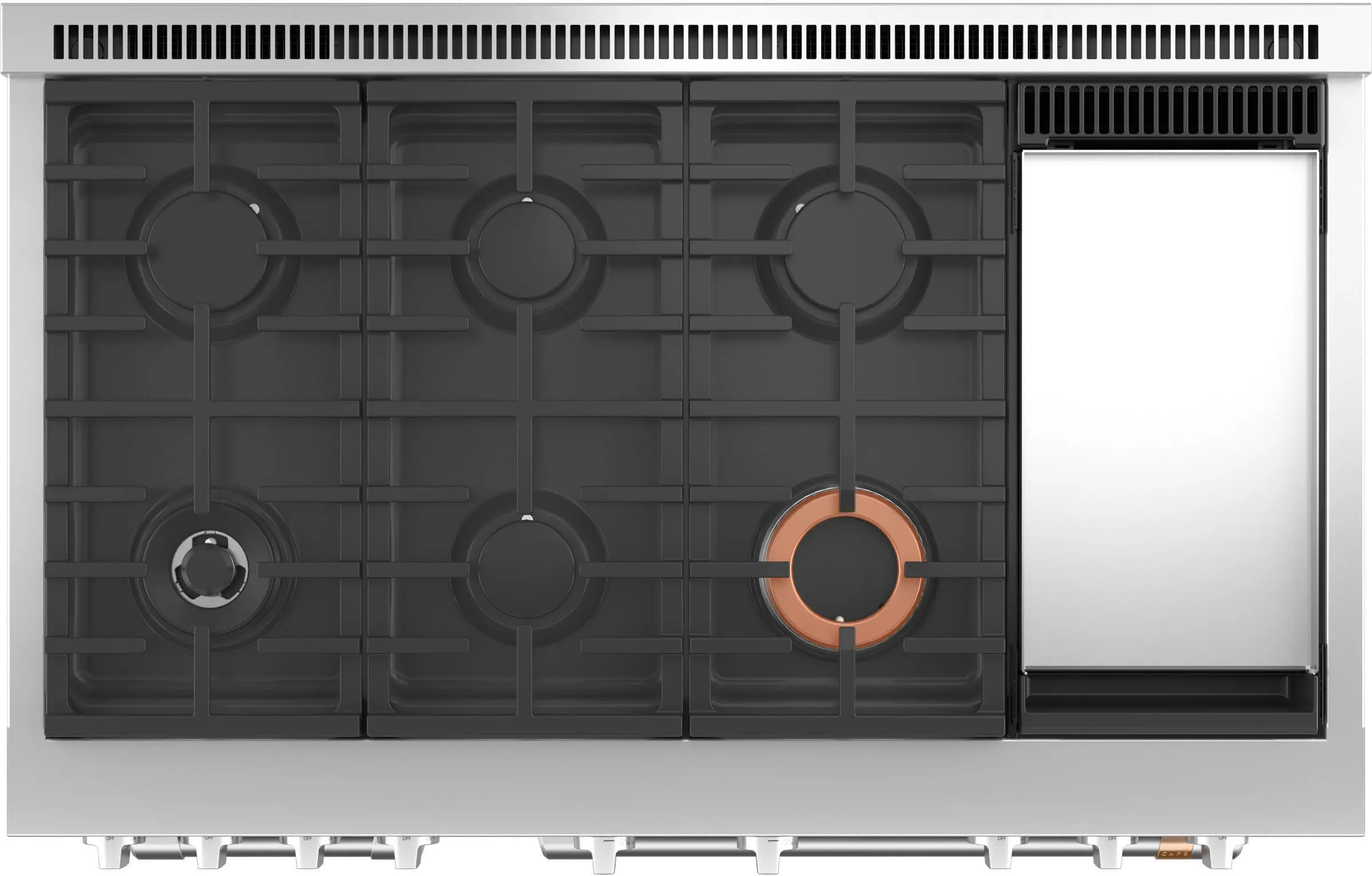C2Y486P3TD1 Cafe Commercial Style Dual Fuel Double Oven Smart Range - 48 Inch Matte Black-3