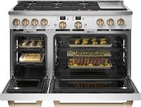 C2Y486P4TW2 Cafe Commercial Style Dual Fuel Double Oven Smart Range - 48 Inch Matte White-2