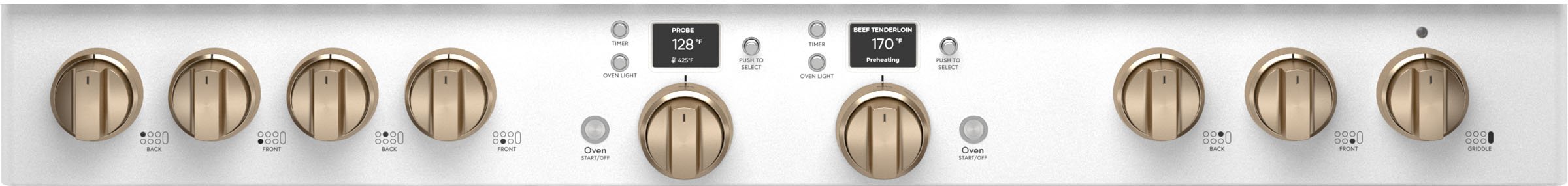 C2Y486P4TW2 Cafe Commercial Style Dual Fuel Double Oven Smart Range - 48 Inch Matte White-4