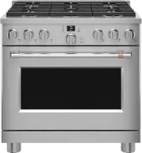 C2Y366P2TS1 Cafe 36 Inch Commercial Dual Fuel Oven Smart Range - Stainless Steel
