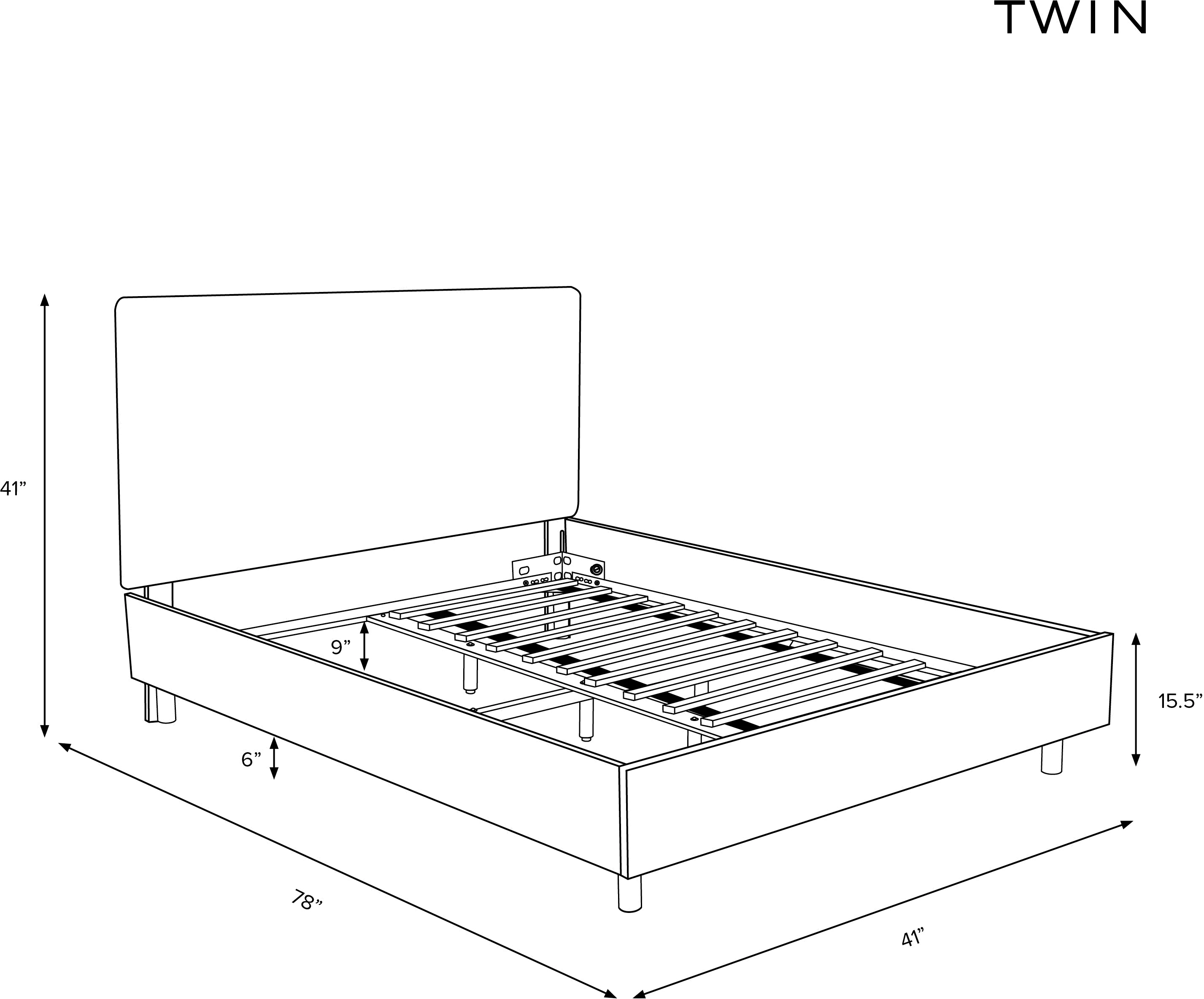 750PBDLNNBLC Twin Black Platform Bed-7