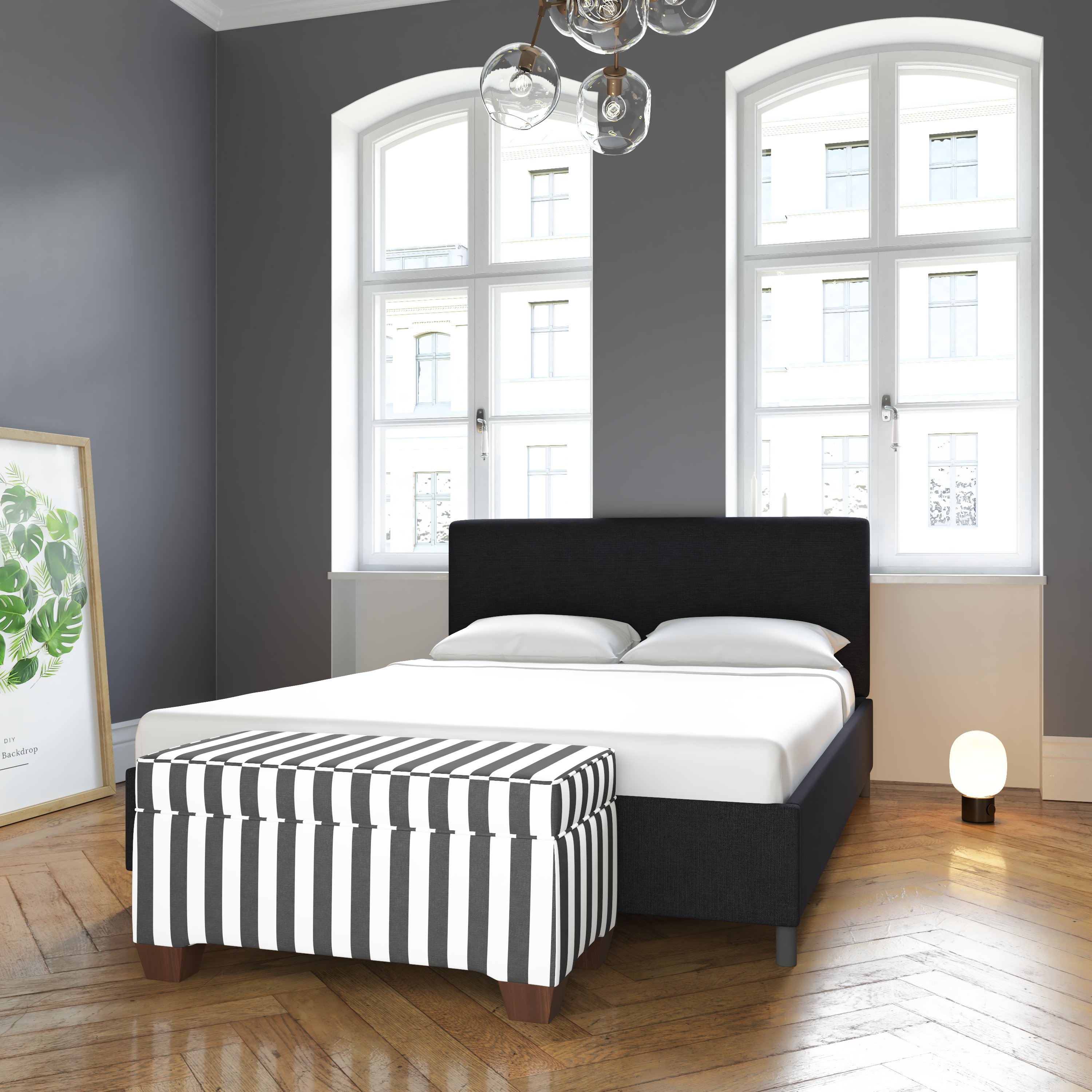 750PBDLNNBLC Twin Black Platform Bed-8